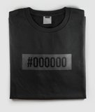 Outlined #000000 "Black" on Black T-shirt